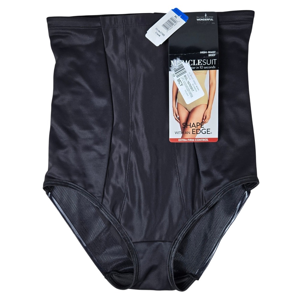 Miraclesuit Extra Firm Control High Waist Brief Black Shapewear 2705 XL NWT